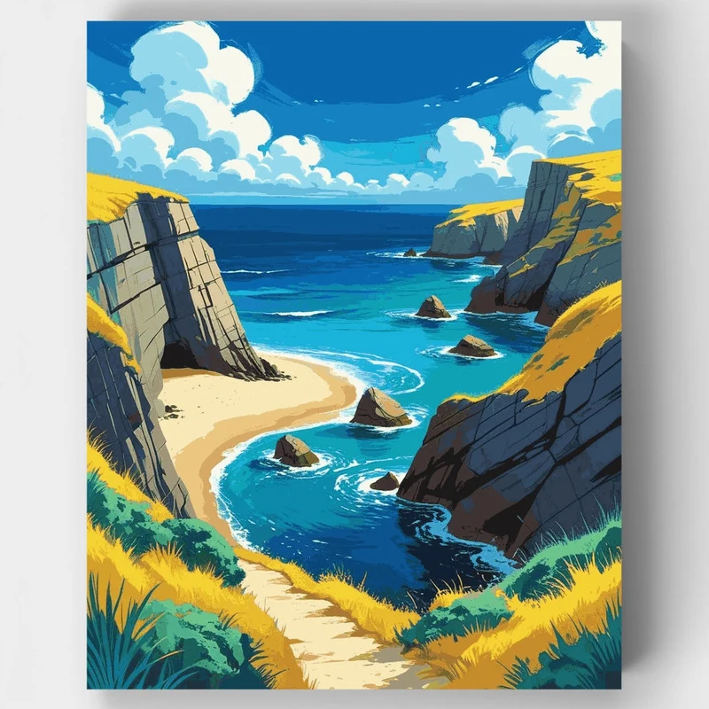 Cornwall Hidden Cove - Paint by Numbers Kit