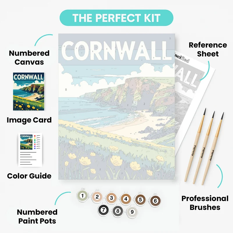 Cornwall Cliffside Meadow - Paint by Numbers Kit