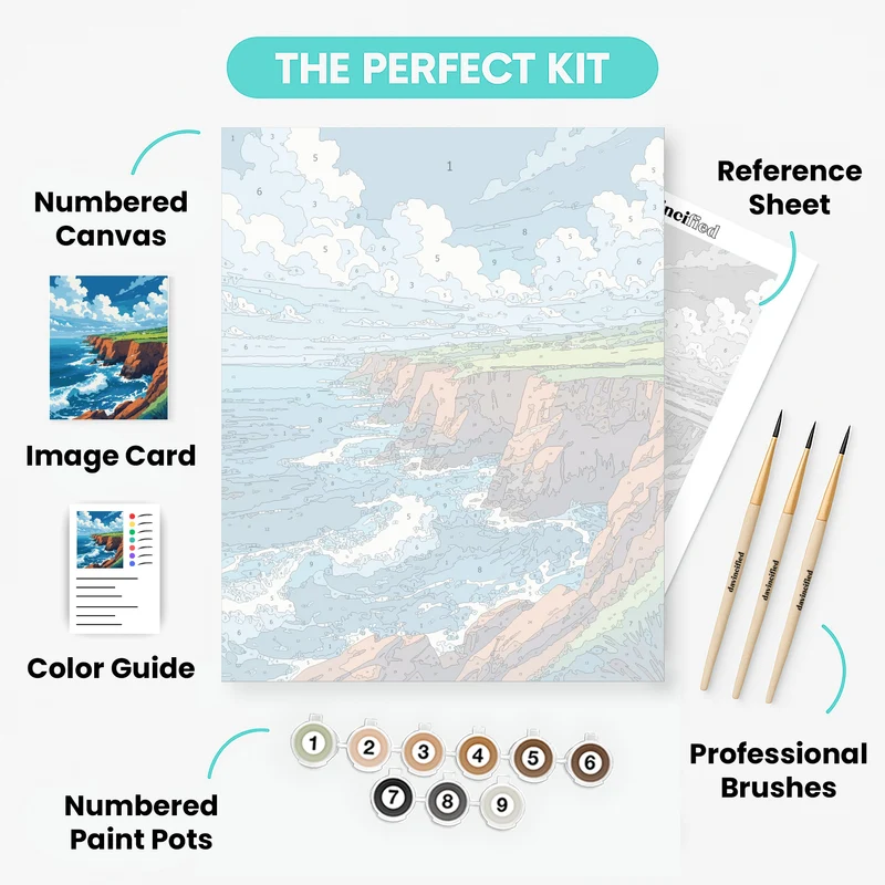 Cornwall Coastal Cliffs - Paint by Numbers Kit