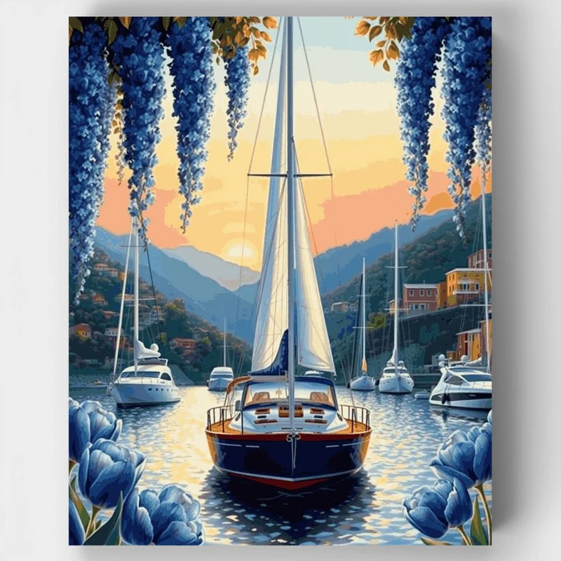 "Golden Bay at Dusk" Paint by Numbers Kit