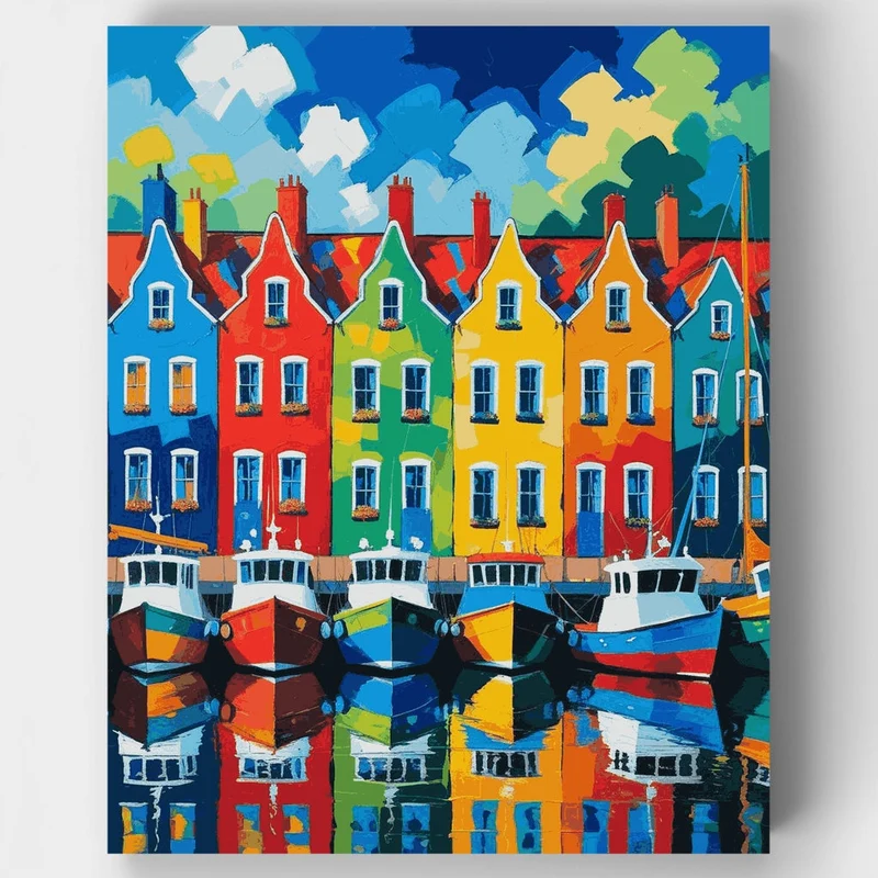 Copenhagen Rainbow Harbor - Paint by Numbers Kit