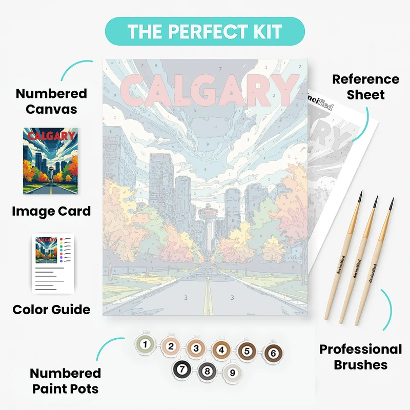 Calgary City Road in Autumn - Paint by Numbers Kit