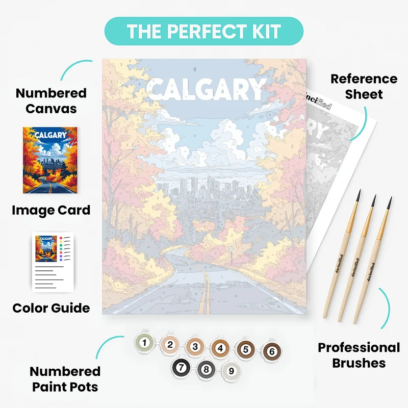 Calgary Autumn Road - Paint by Numbers Kit