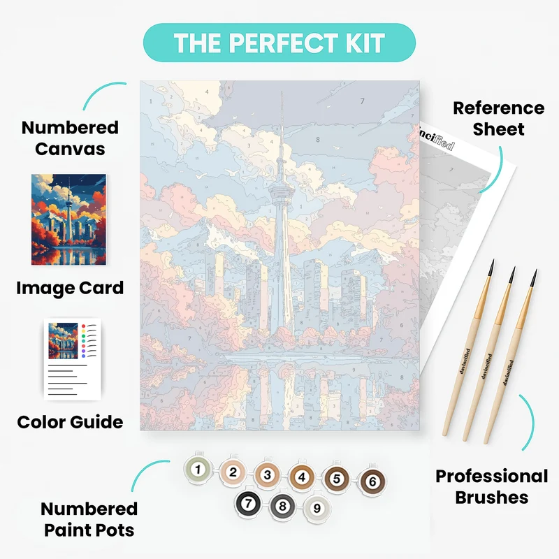 Toronto CN Tower Autumn Skyline - Paint by Numbers Kit