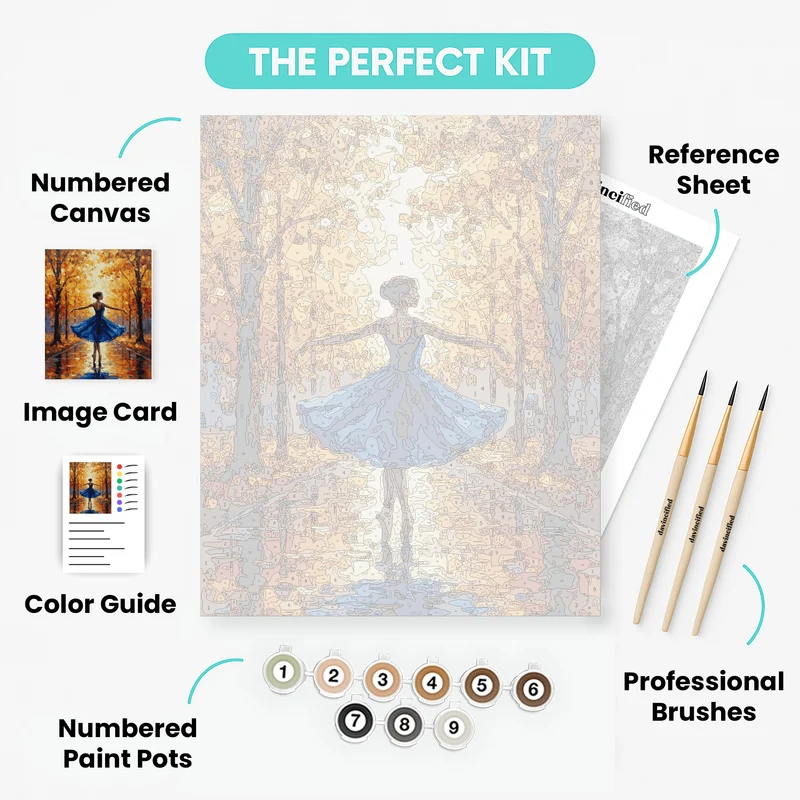 Ballerina in Autumn Forest - Paint by Numbers Kit
