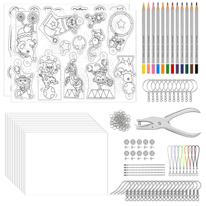 Schrumpffolie Set zum Basteln – 171 Teile für Kinder & DIY