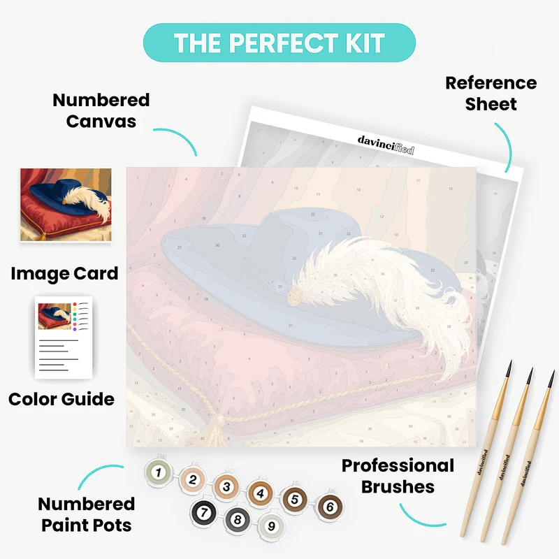 Musketeer's Feathered Hat - Paint by Numbers Kit