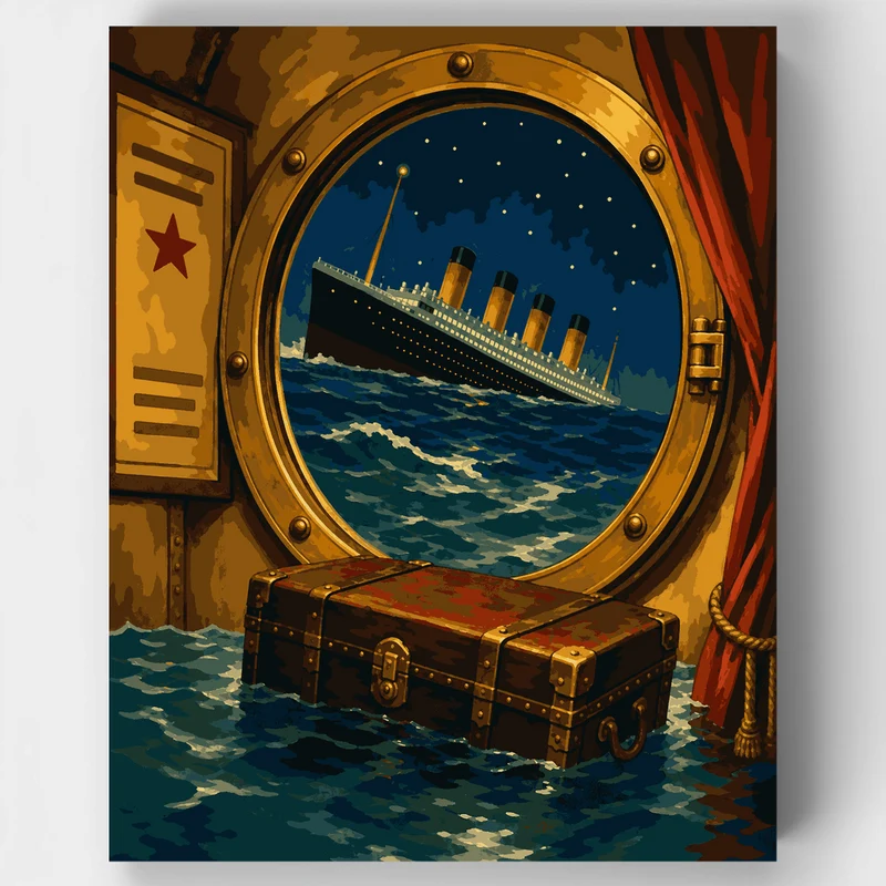 Porthole at Night - Paint by Numbers Kit