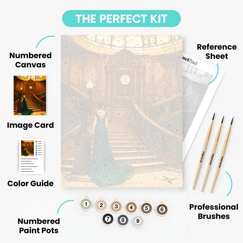 Grand Staircase Lady - Paint by Numbers Kit