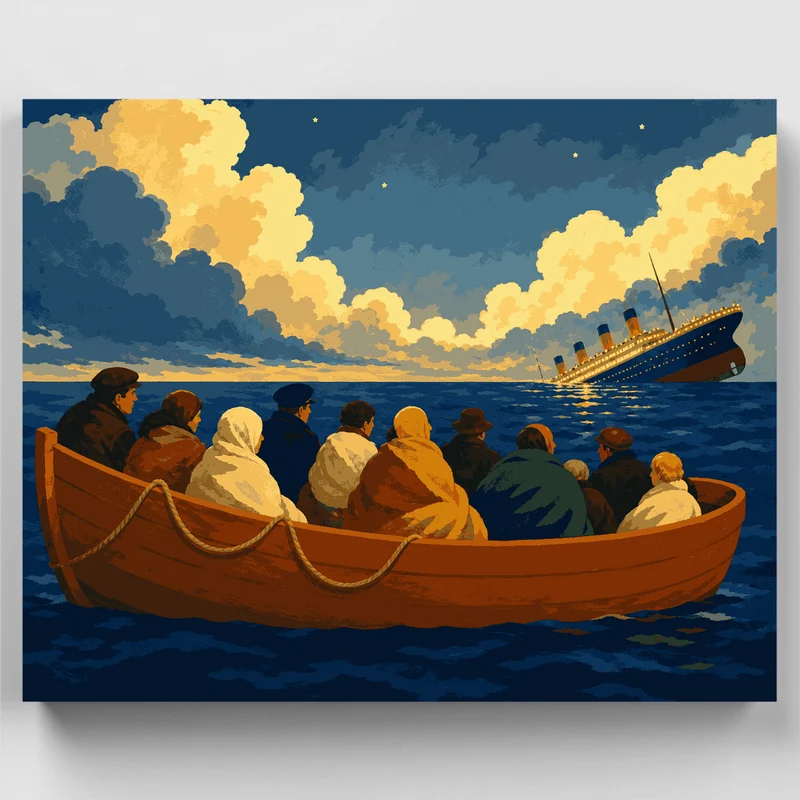 Lifeboats at Night - Paint by Numbers Kit