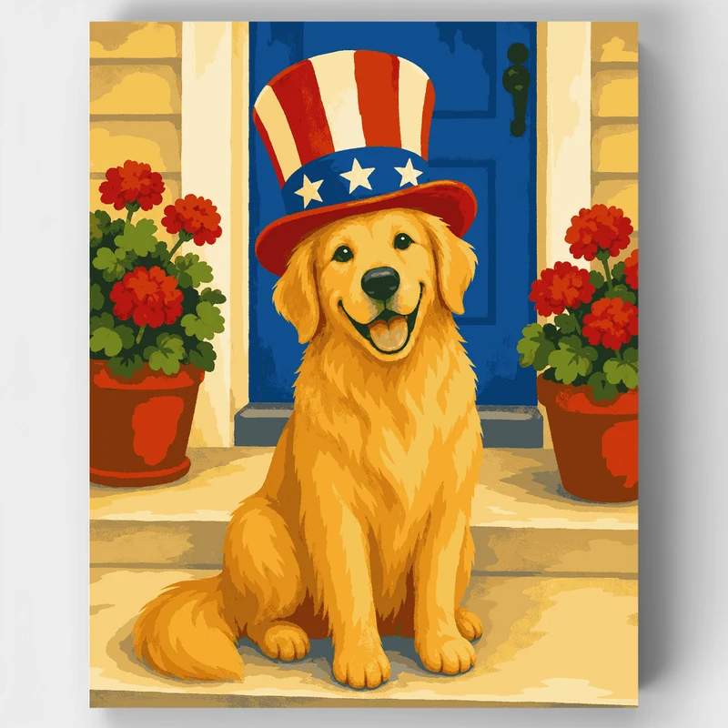 Patriotic Pup - Paint by Numbers Kit