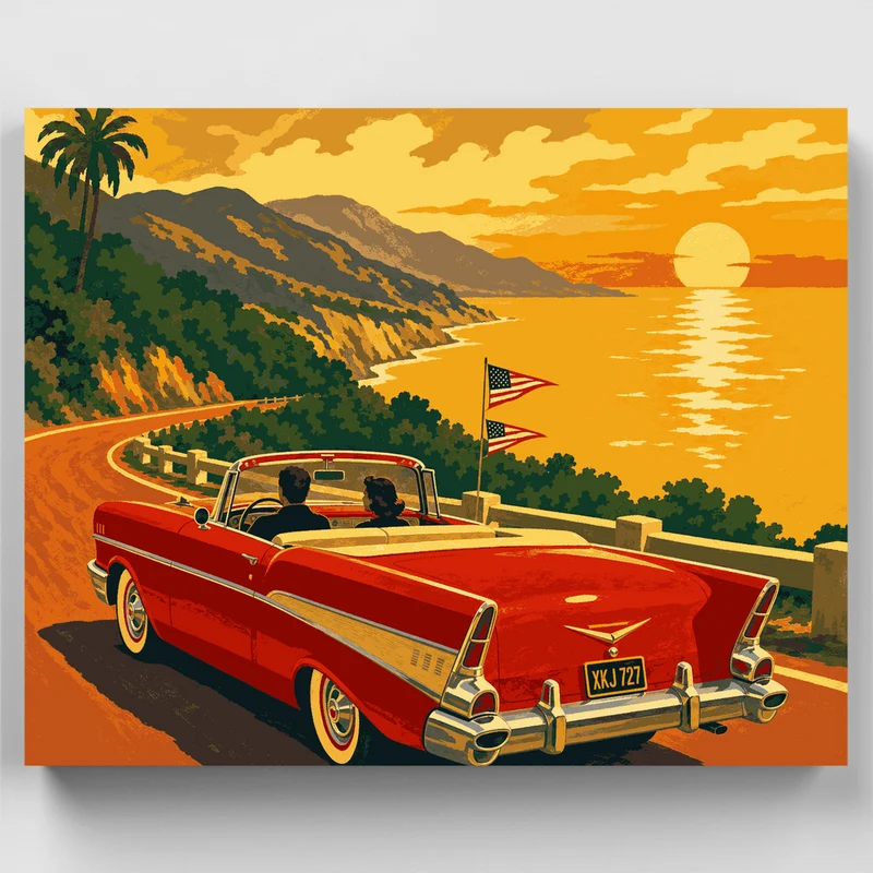 Coastal Sunset Drive - Paint by Numbers Kit
