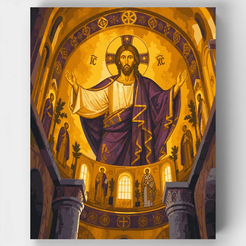 Christ Pantocrator Mosaic - Paint by Numbers Kit