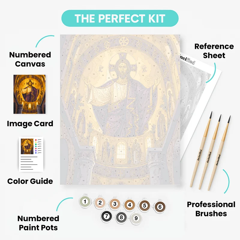 Christ Pantocrator Mosaic - Paint by Numbers Kit