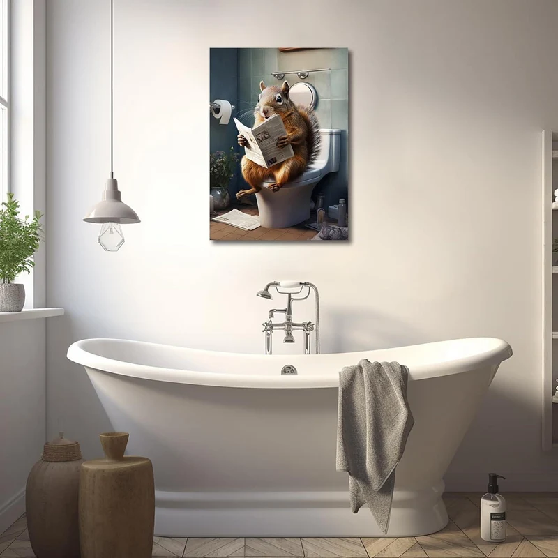 Eichhörnchen Wandbild Leinwandbild 40x60cm - Bauernhaus Deko