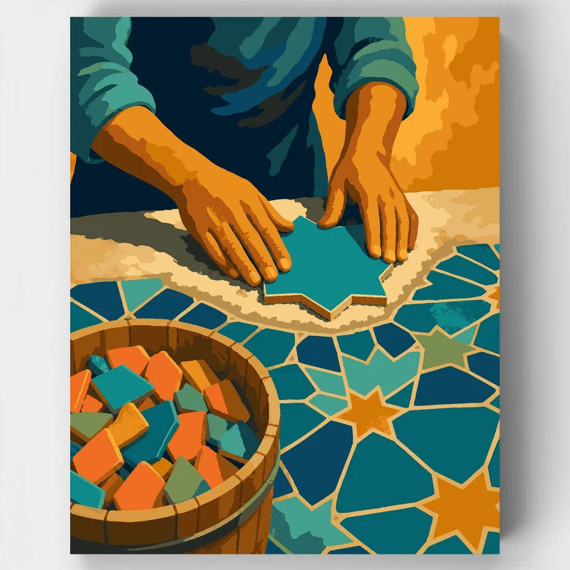 Zellige Tile Craft - Paint by Numbers Kit
