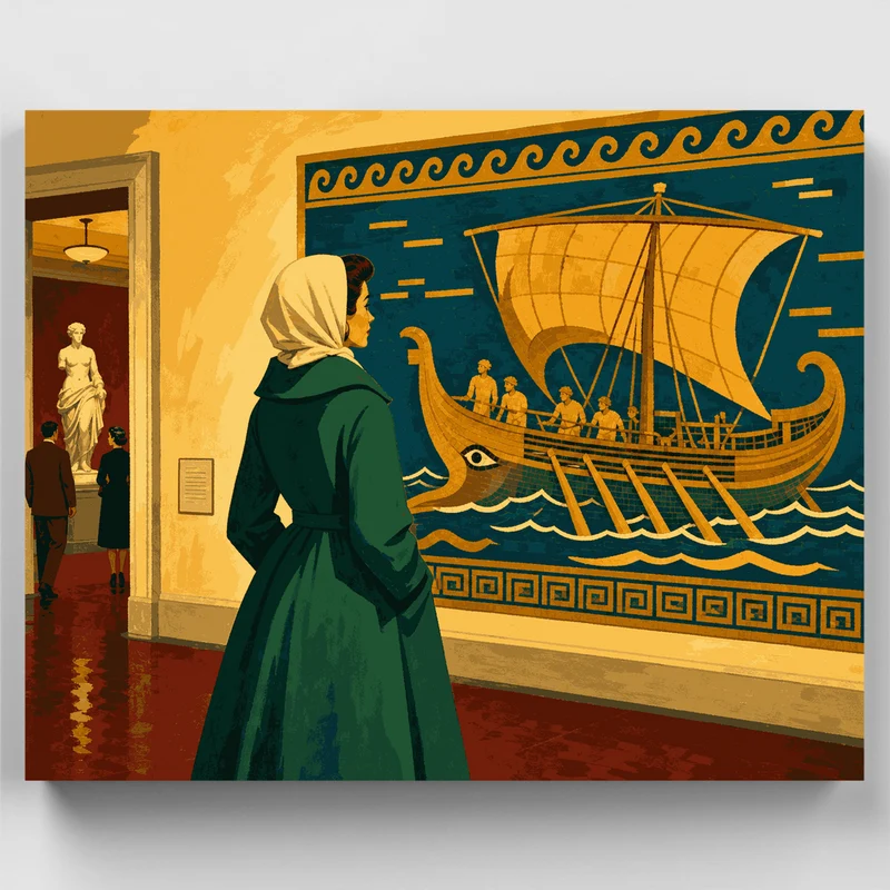 Ancient Greek Ship - Paint by Numbers Kit