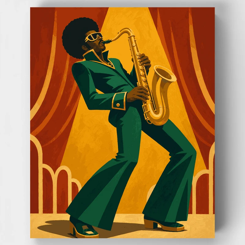 Funky Sax Player - Paint by Numbers Kit