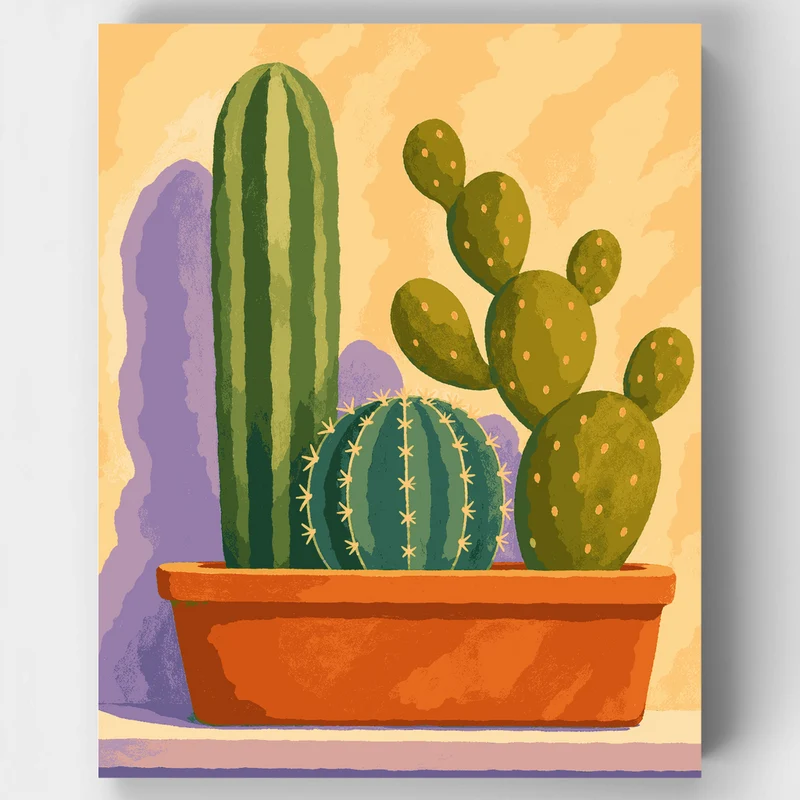 Cacti Trio Pot - Paint by Numbers Kit