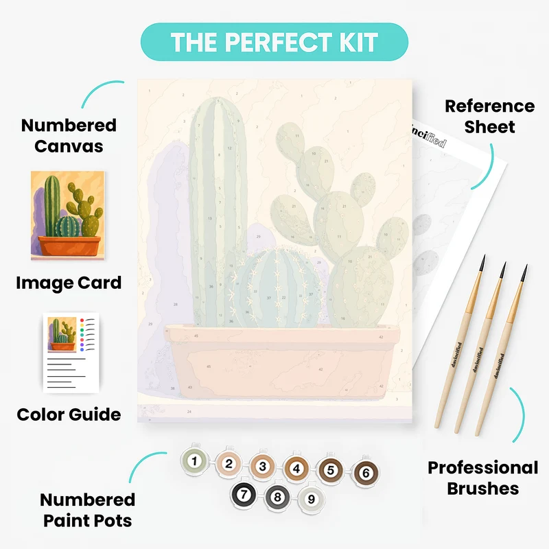 Cacti Trio Pot - Paint by Numbers Kit