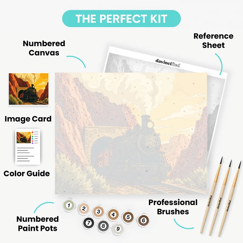 Canyon Steam Engine - Paint by Numbers Kit
