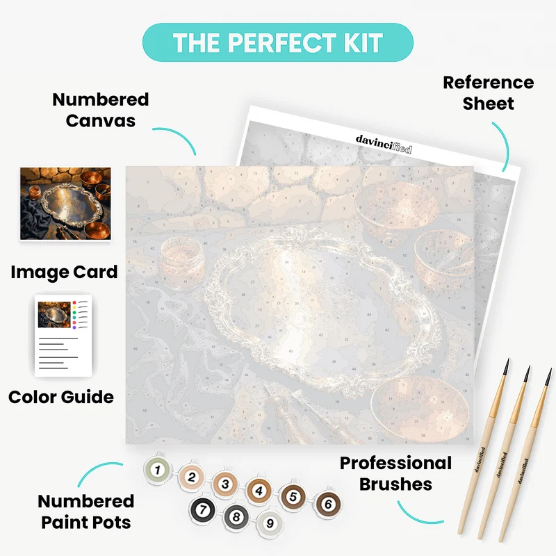 Silver Tray & Copper - Paint by Numbers Kit