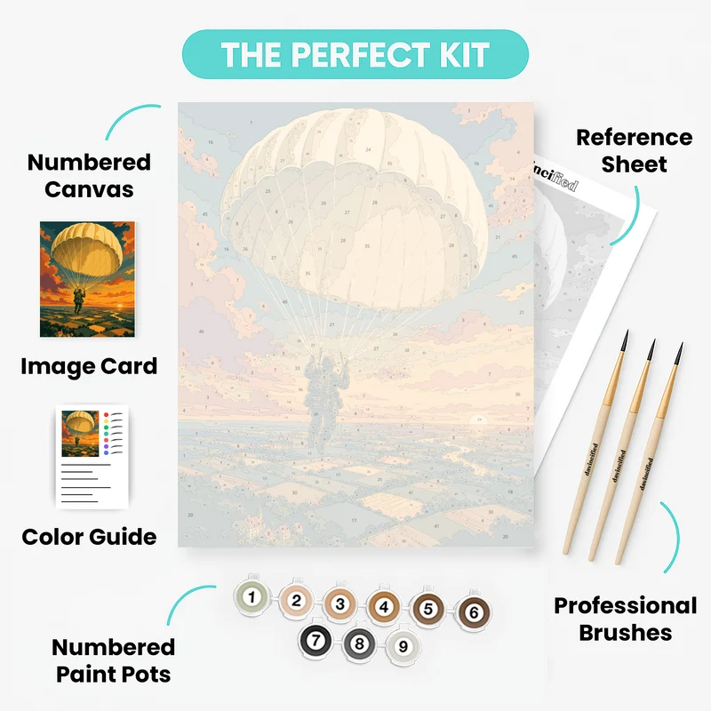 Paratrooper at Sunset - Paint by Numbers Kit