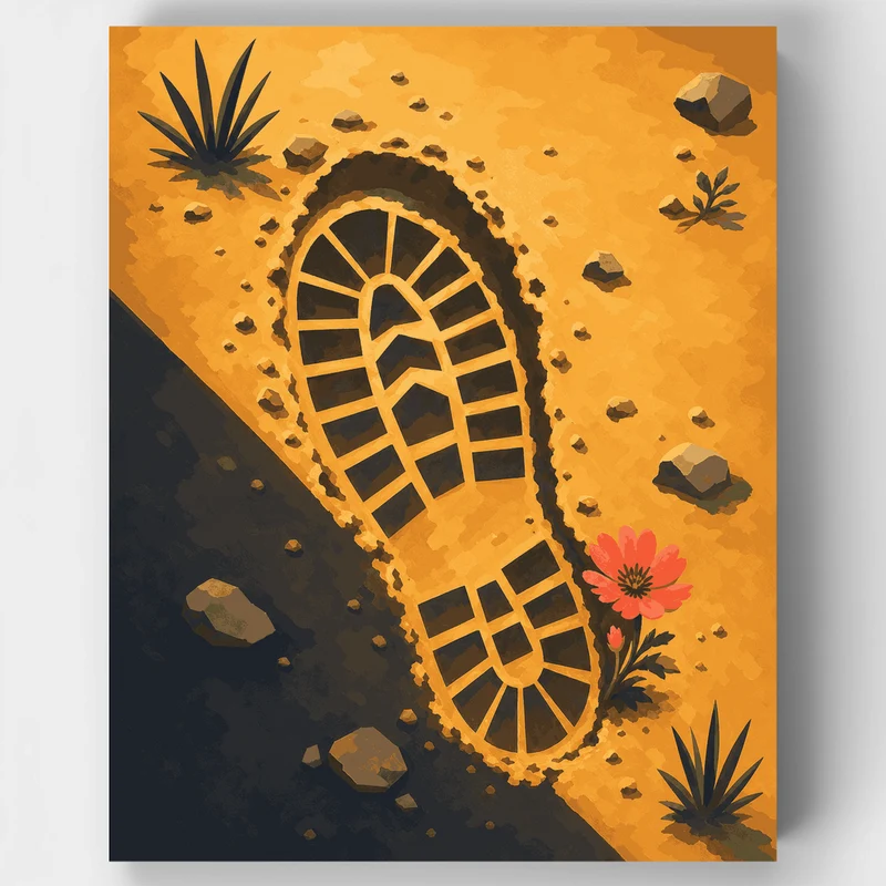 Desert Boot Print - Paint by Numbers Kit