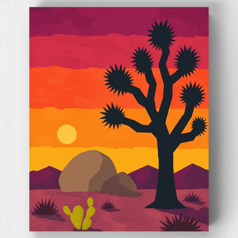Joshua Tree Sunset - Paint by Numbers Kit