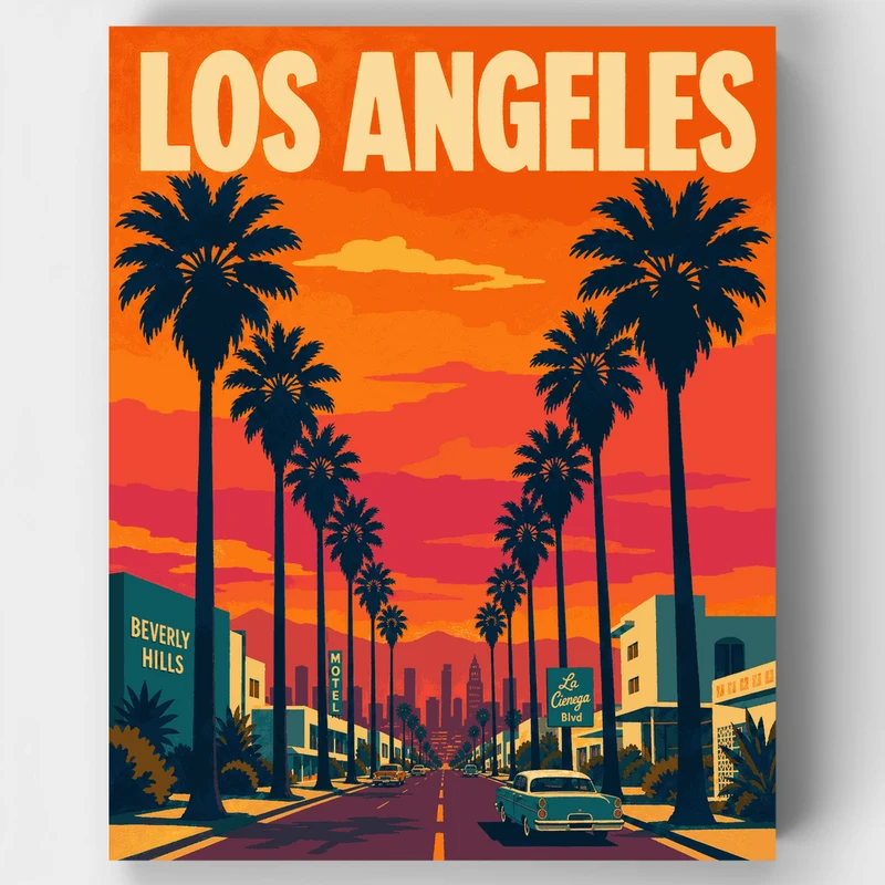 Palm Tree Boulevard - Paint by Numbers Kit