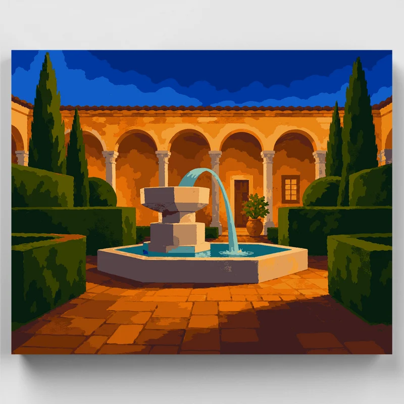 Arcaded Courtyard - Paint by Numbers Kit