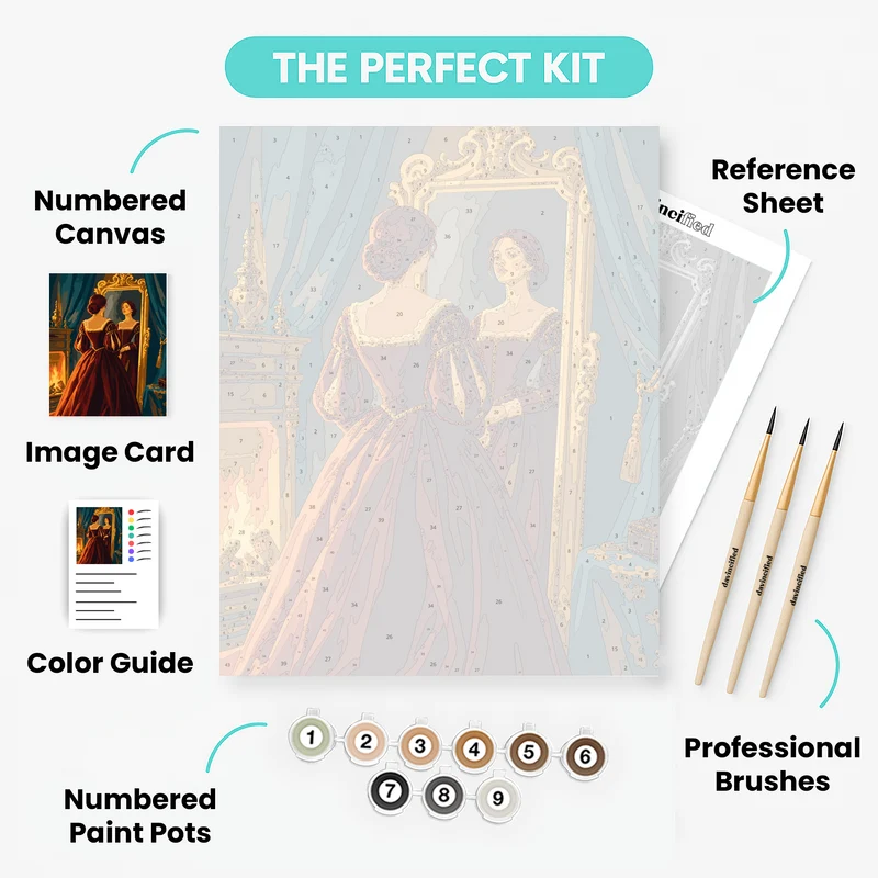 Lady at the Mirror - Paint by Numbers Kit