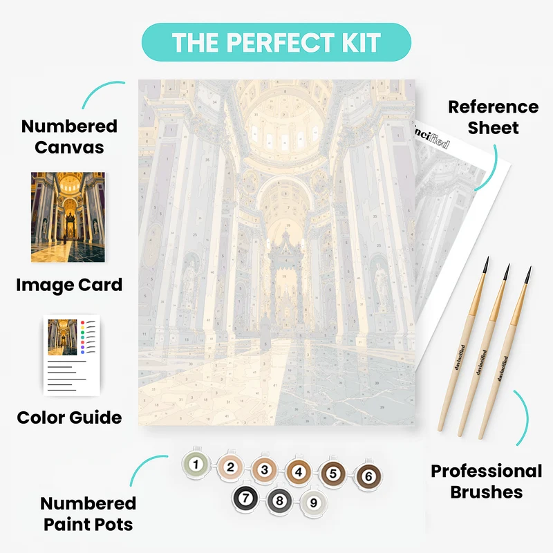 Golden Cathedral Nave - Paint by Numbers Kit