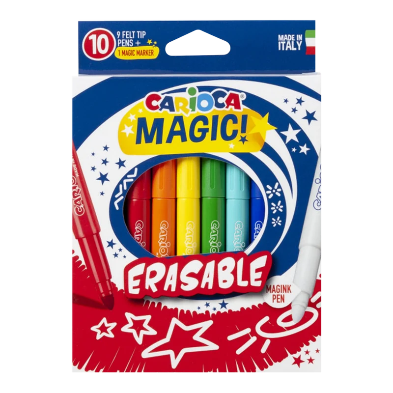 Carioca magické fixky - zmazateľné, 10 ks, mix farieb