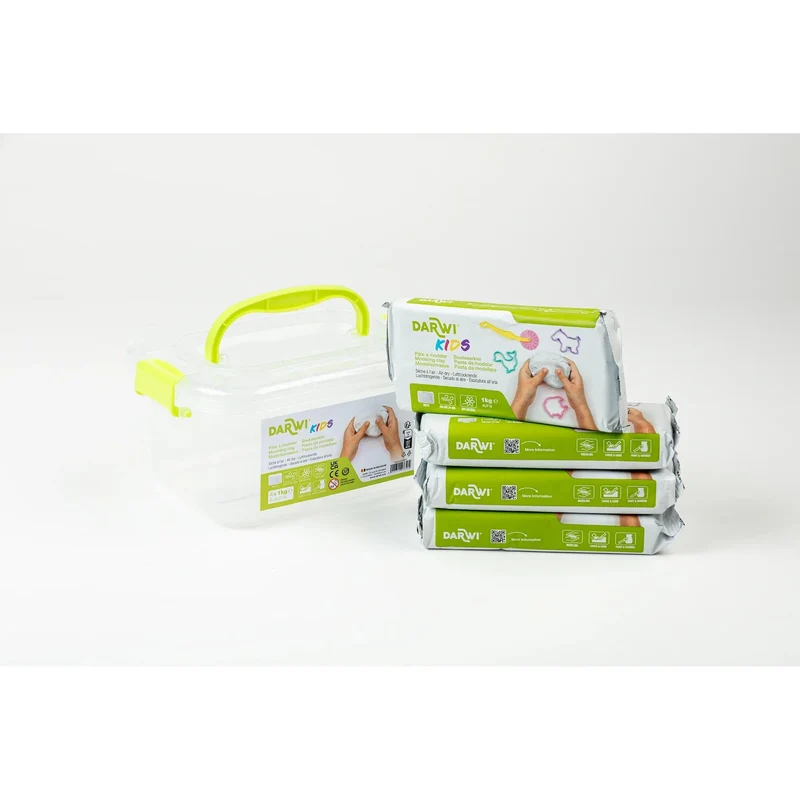 Samotvrdnúca modelovacia hmota DARWI Kids biela 4 x 1000 g