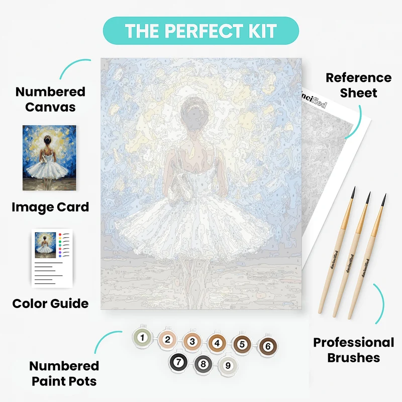 Ballerina in White - Paint by Numbers Kit