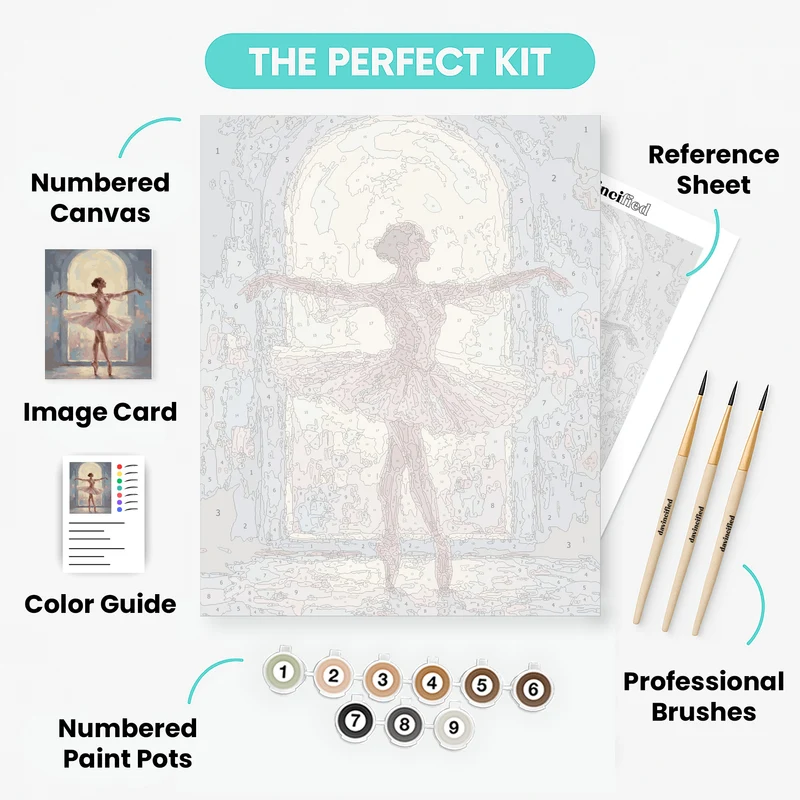 Graceful Ballerina in Pink - Paint by Numbers Kit