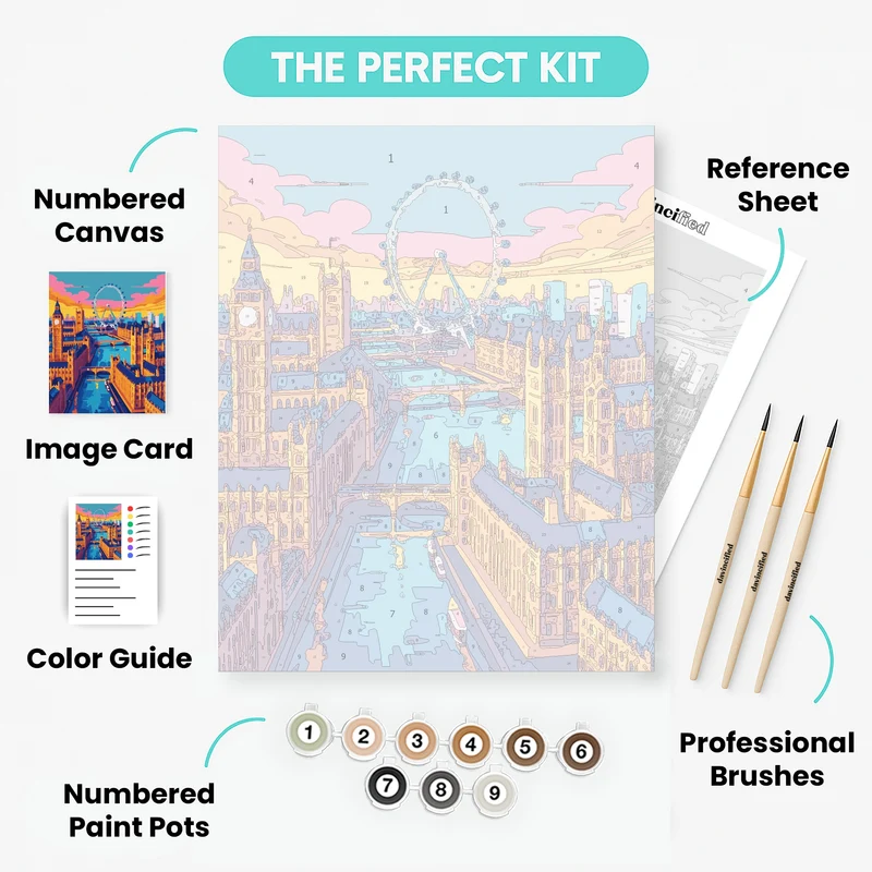 London Skyline at Sunset - Paint by Numbers Kit