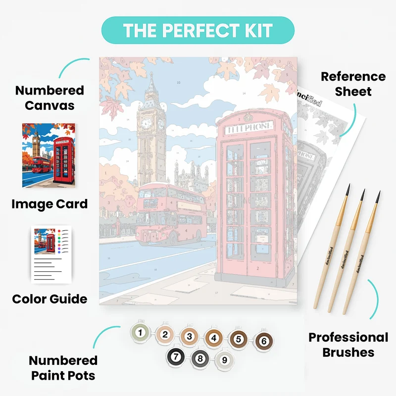 London Icons in Autumn - Paint by Numbers Kit