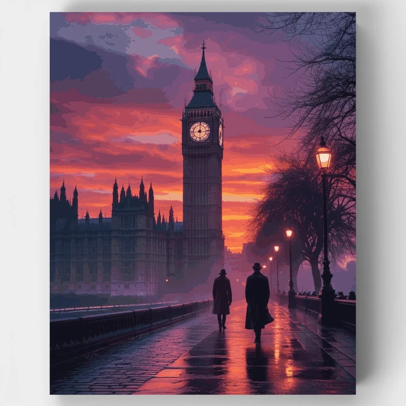 Big Ben at Twilight, London - Paint by Numbers Kit