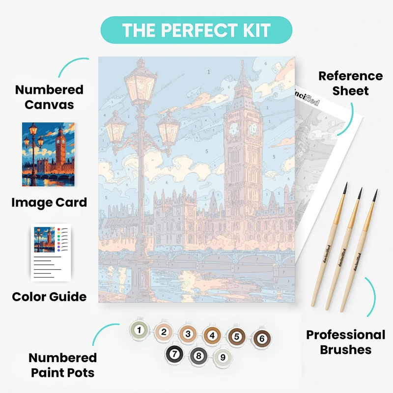 Big Ben & Westminster at Dusk - Paint by Numbers Kit