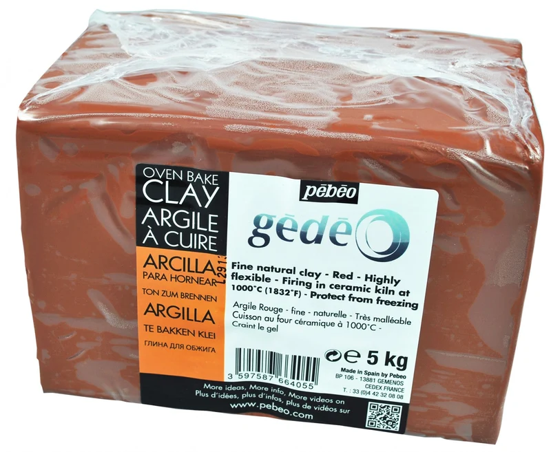 Pebeo Gédéo hrnčiarska hlina 5 kg červená