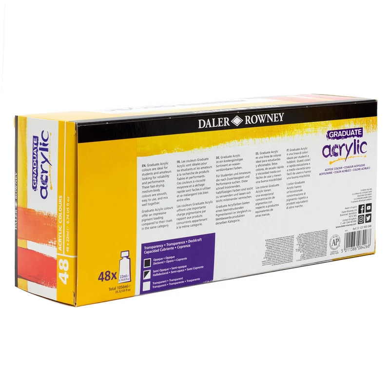 DALER ROWNEY Graduate sada akrylových farieb 48 x 22 ml