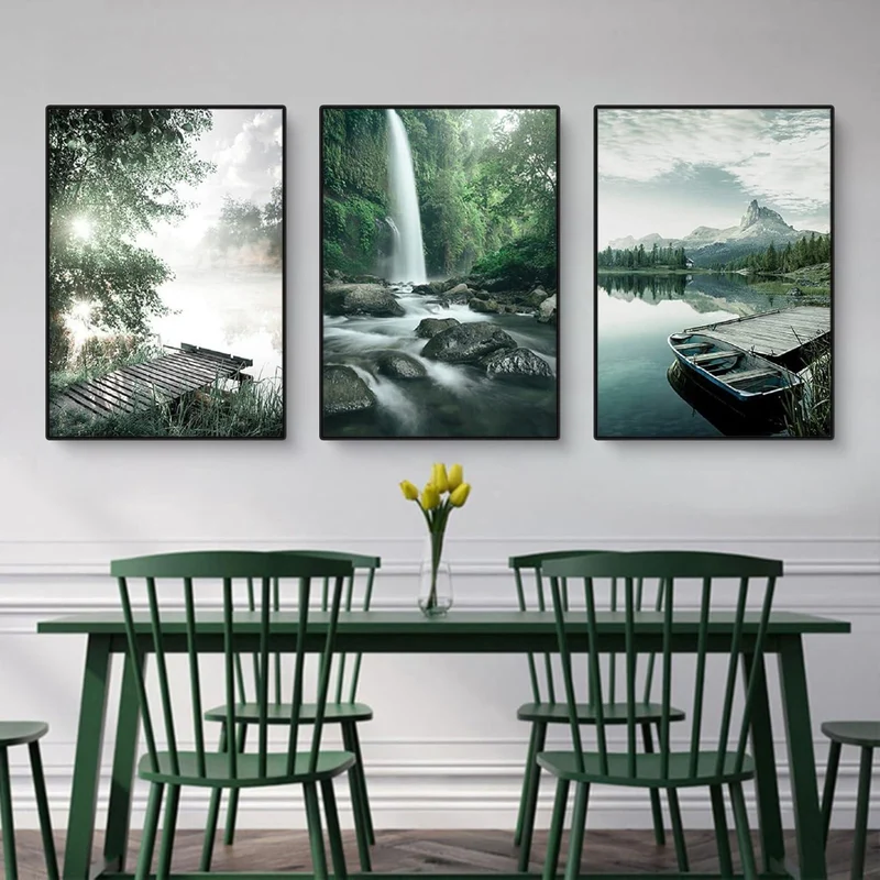 3-teiliges Poster Set: See, Wald, Blume | 40x50cm
