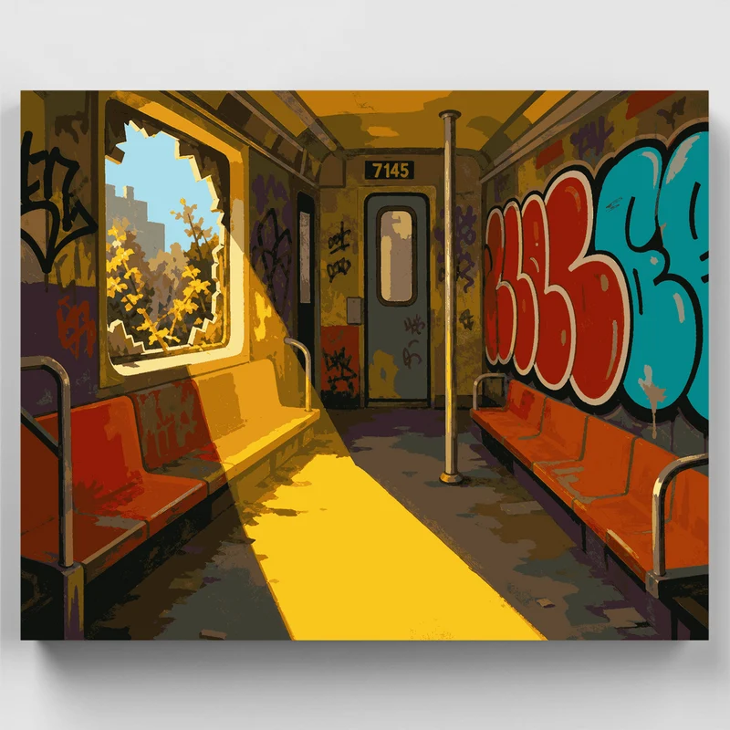 Subway Car Graffiti - Paint by Numbers Kit