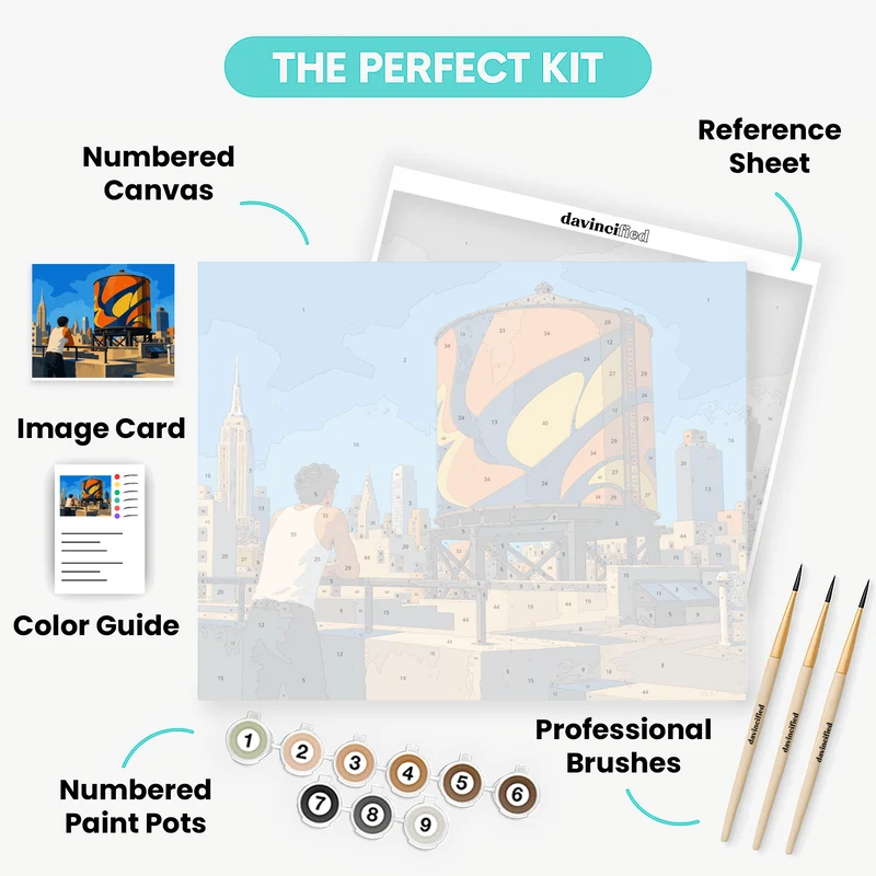 Rooftop Water Tank - Paint by Numbers Kit