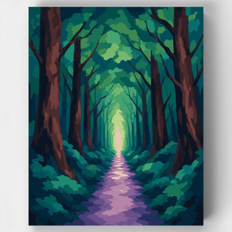 Glowing Forest Tunnel - Paint by Numbers Kit