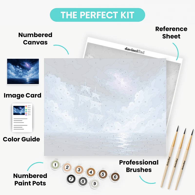 Ghost Ship Night - Paint by Numbers Kit