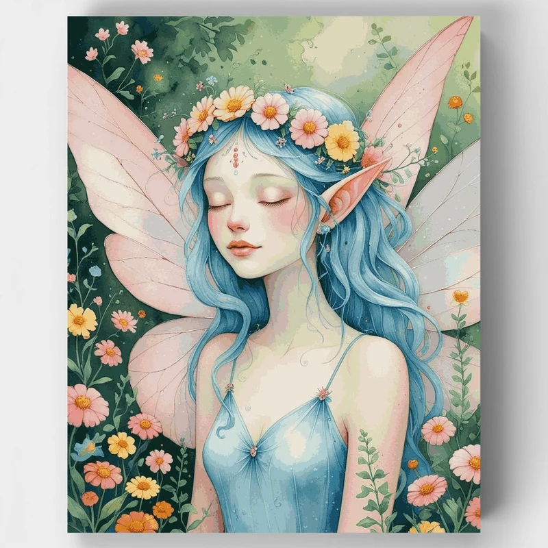 Dreaming Fairy in Bloom - Paint by Numbers Kit
