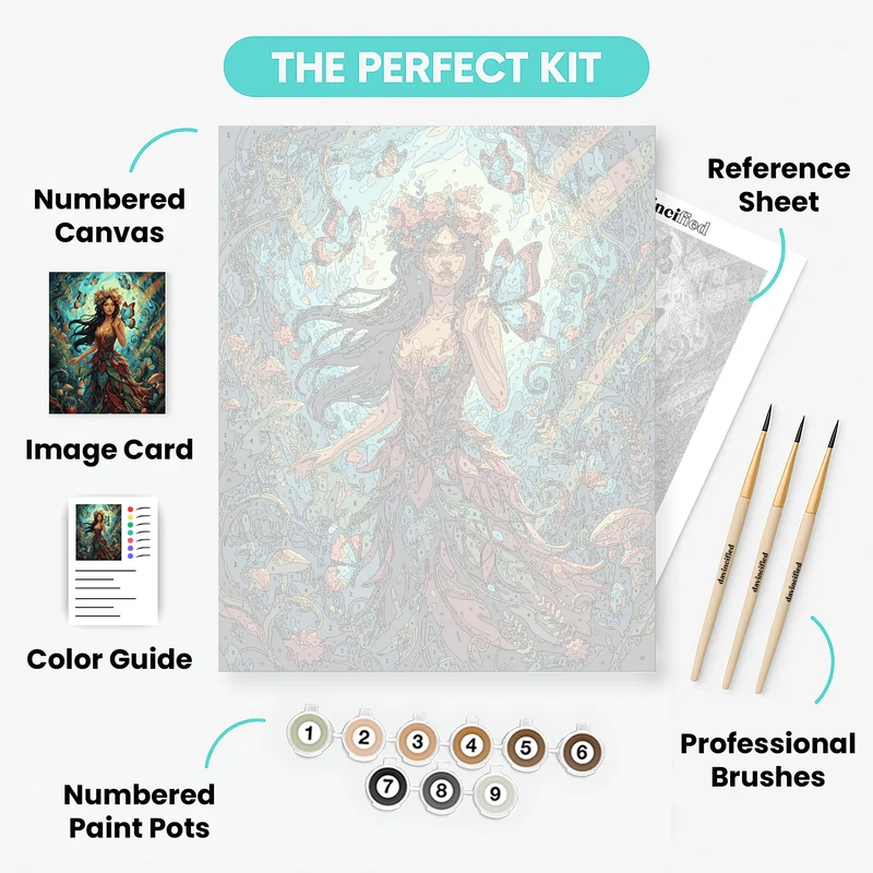 Forest Fairy with Butterflies - Paint by Numbers Kit